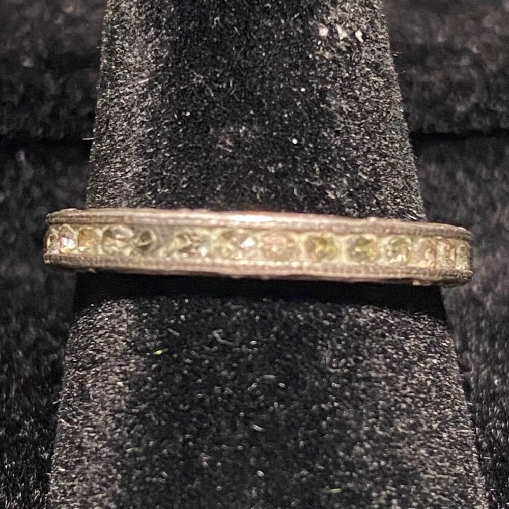 Ring CZ Cubic Zirconia Size 7 Faceted Vintage Jewelry Sterling Silver Stamped "S